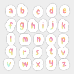 Pastel Letters Set Stickers Sticker